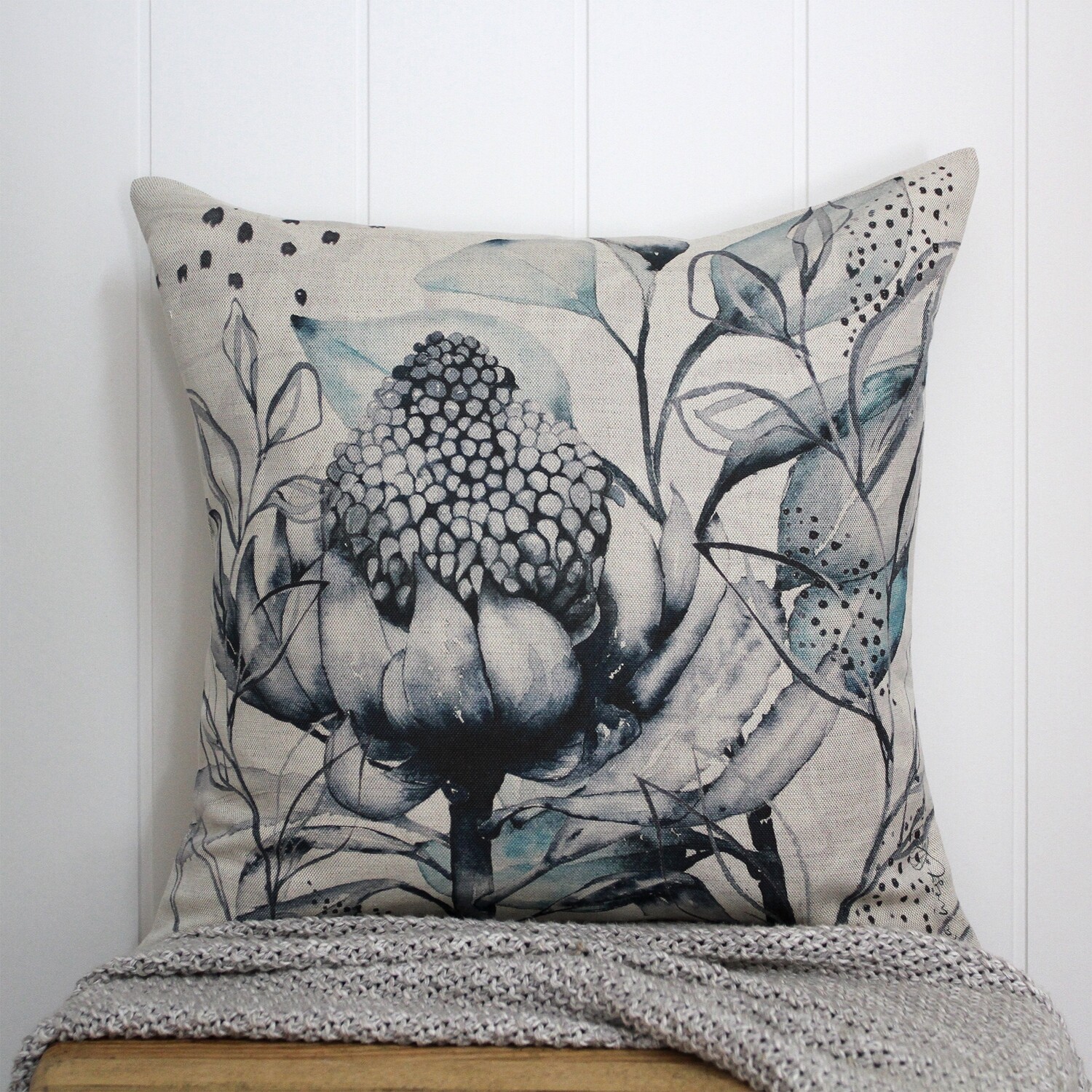 Waratah Linen Cushion cover Only