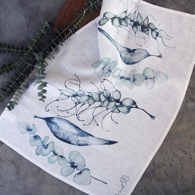 Leaves + Pods Linen Teatowel // Wholesale Only