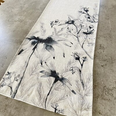 Flannel Flower + Emu Bush Linen Table Runner // Wholesale Only