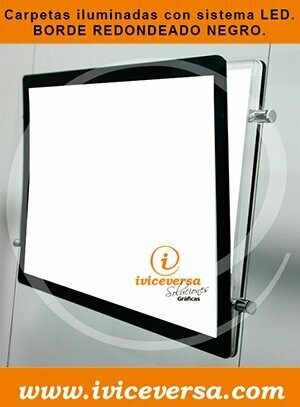 Carpeta led Negra Redondeada  A3 (Cable Kit)