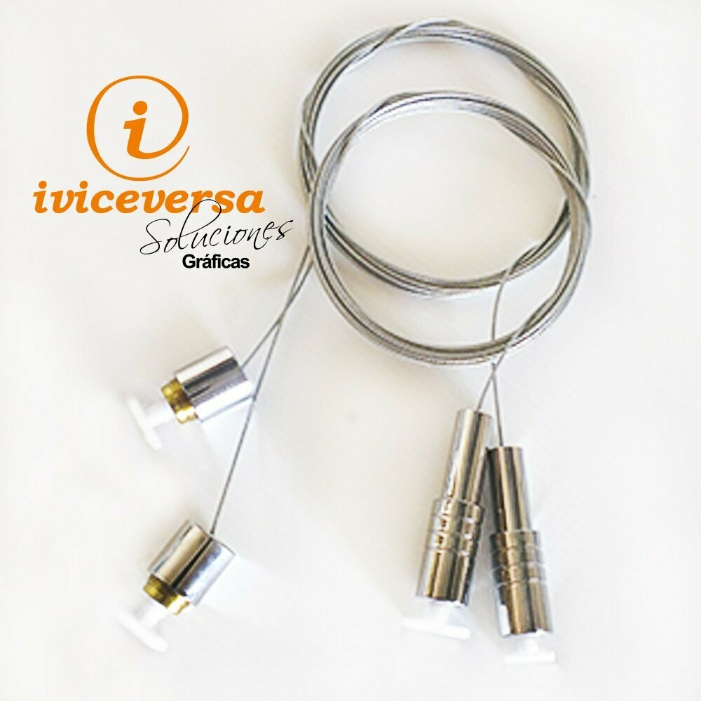Kit cable, tensor, muelle, arandela, fijación a riel para metacrilato (Cable Kit)