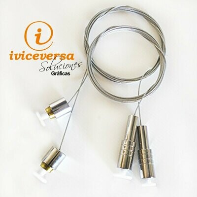 Kit cable, tensor, muelle, arandela, fijación a riel para metacrilato (Cable Kit)