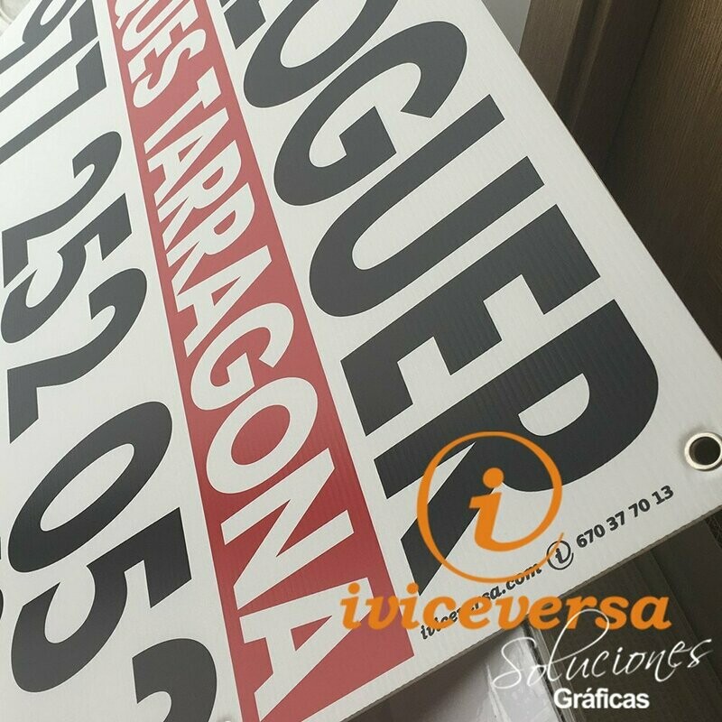 80x60 cm.  100 ud.  Carteles Polipropileno