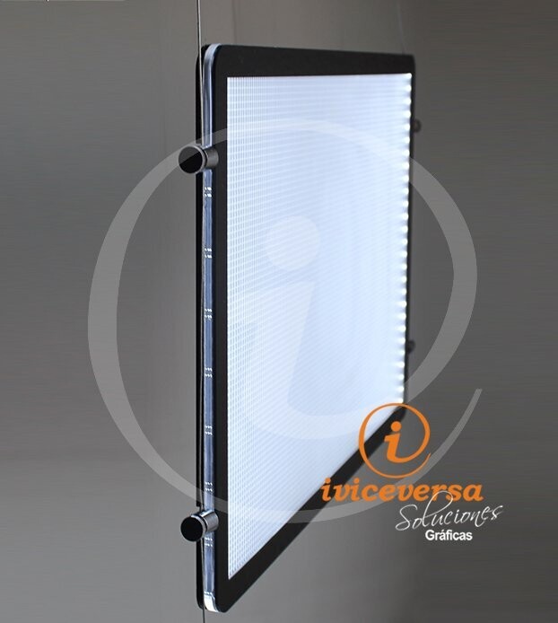 Carpeta led Negra Redondeada  A4 (Cable Kit)