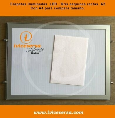 Carpeta led Gris Recta A2 (Cable Kit) Carpeta led Gris Recta A2 (Cable Kit)