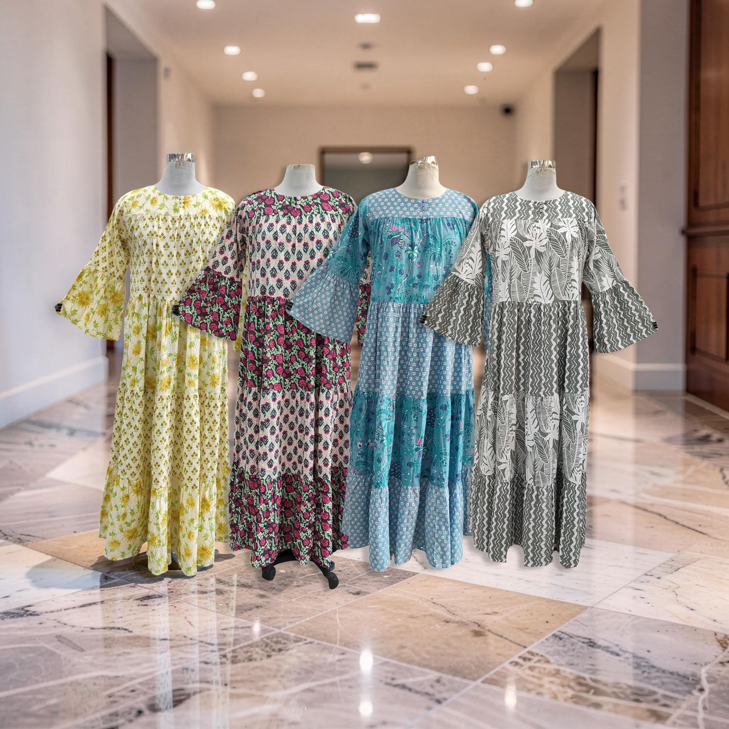 1 Dozen -12 Pcs Cotton Jalabiya Dress Moon 05