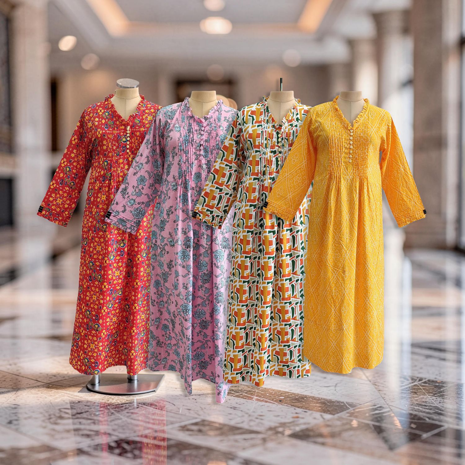 1 Dozen -12 Pcs Cotton Jalabiya Dress Sparrow 07