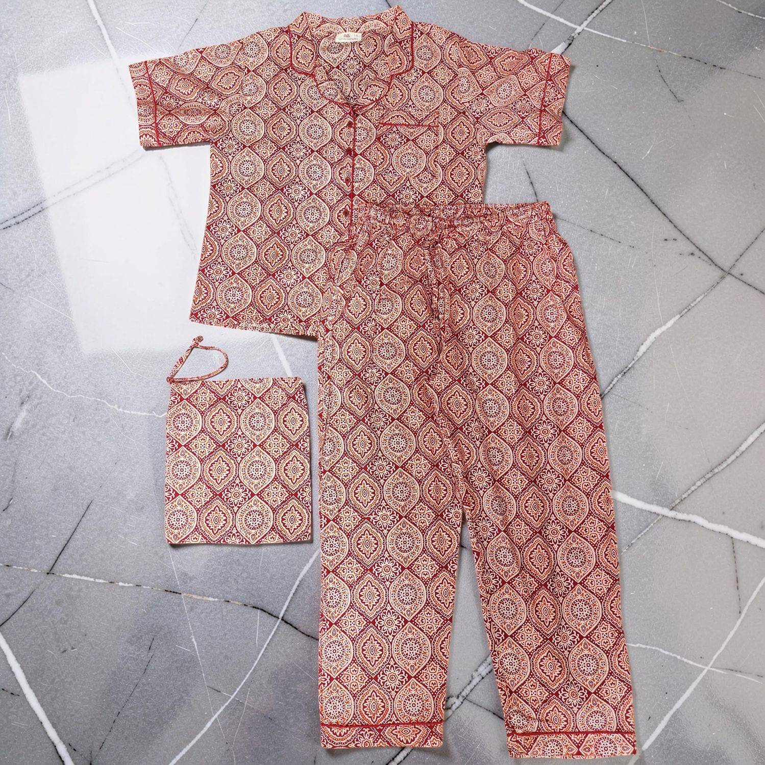 1 Dozen -12 Pcs Cotton Short Sleeves Pajama Set
