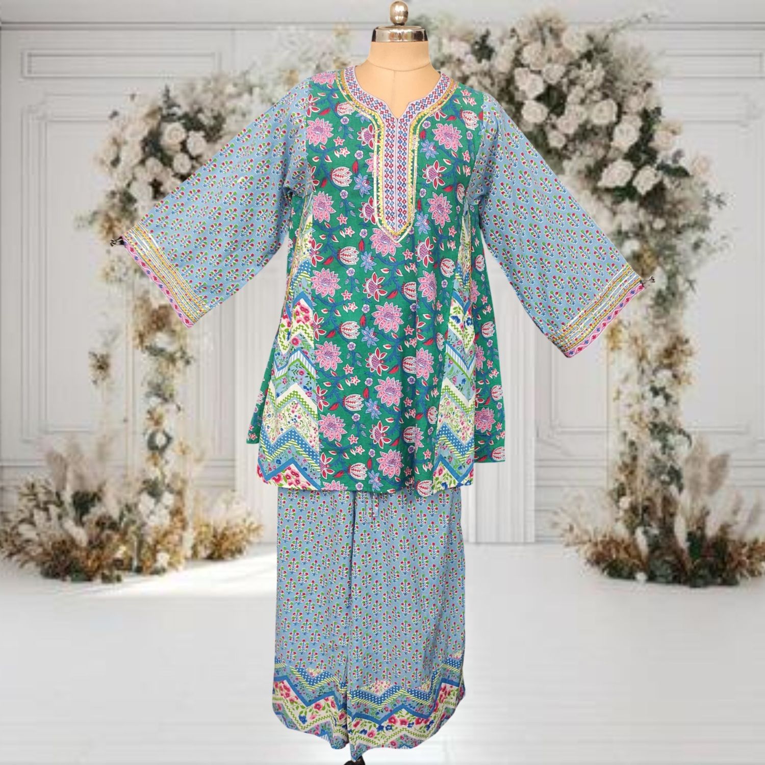 1 Dozen -12 Pcs Cotton Dress Jalabiya 2 Pcs Co-ord Set Hazal