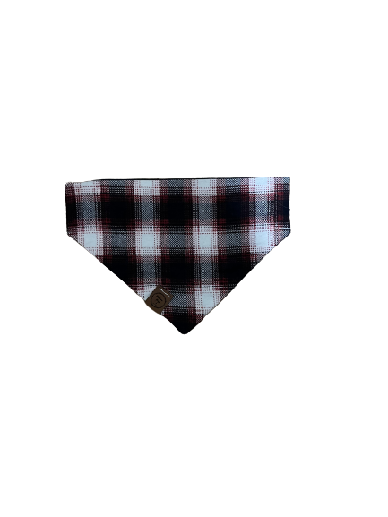 red and blue plaid bandana