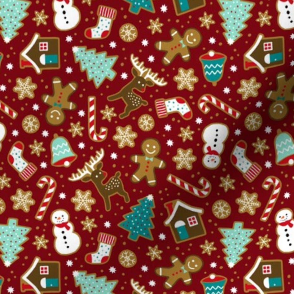 Burgundy Christmas Scene bandana