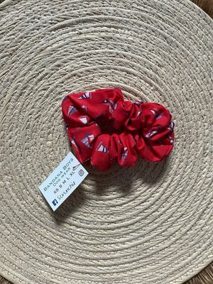 Red Sailboat Scrunchie