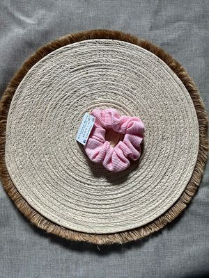 Pink Waffle Knit Scrunchie