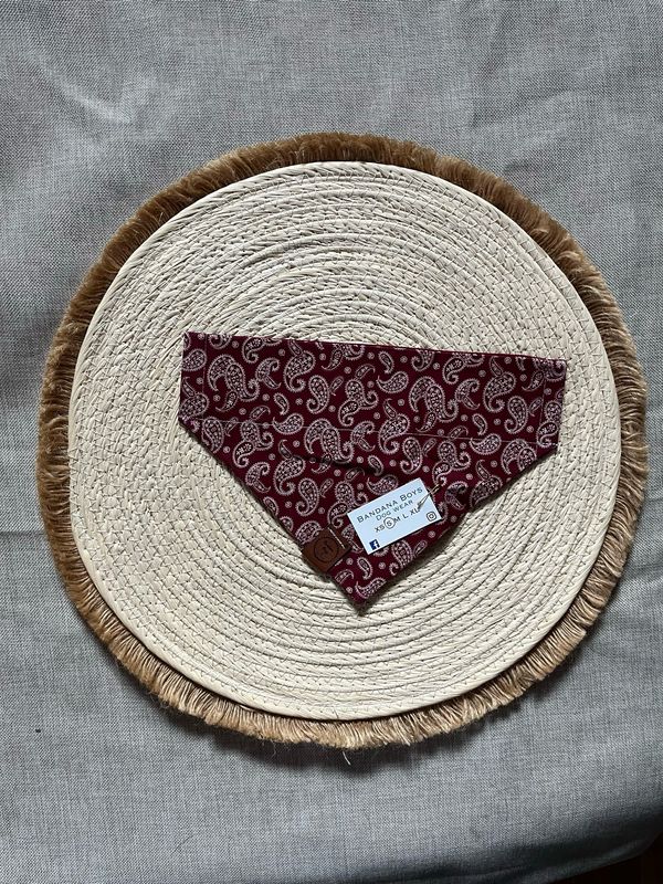 Burgundy Paisley bandana