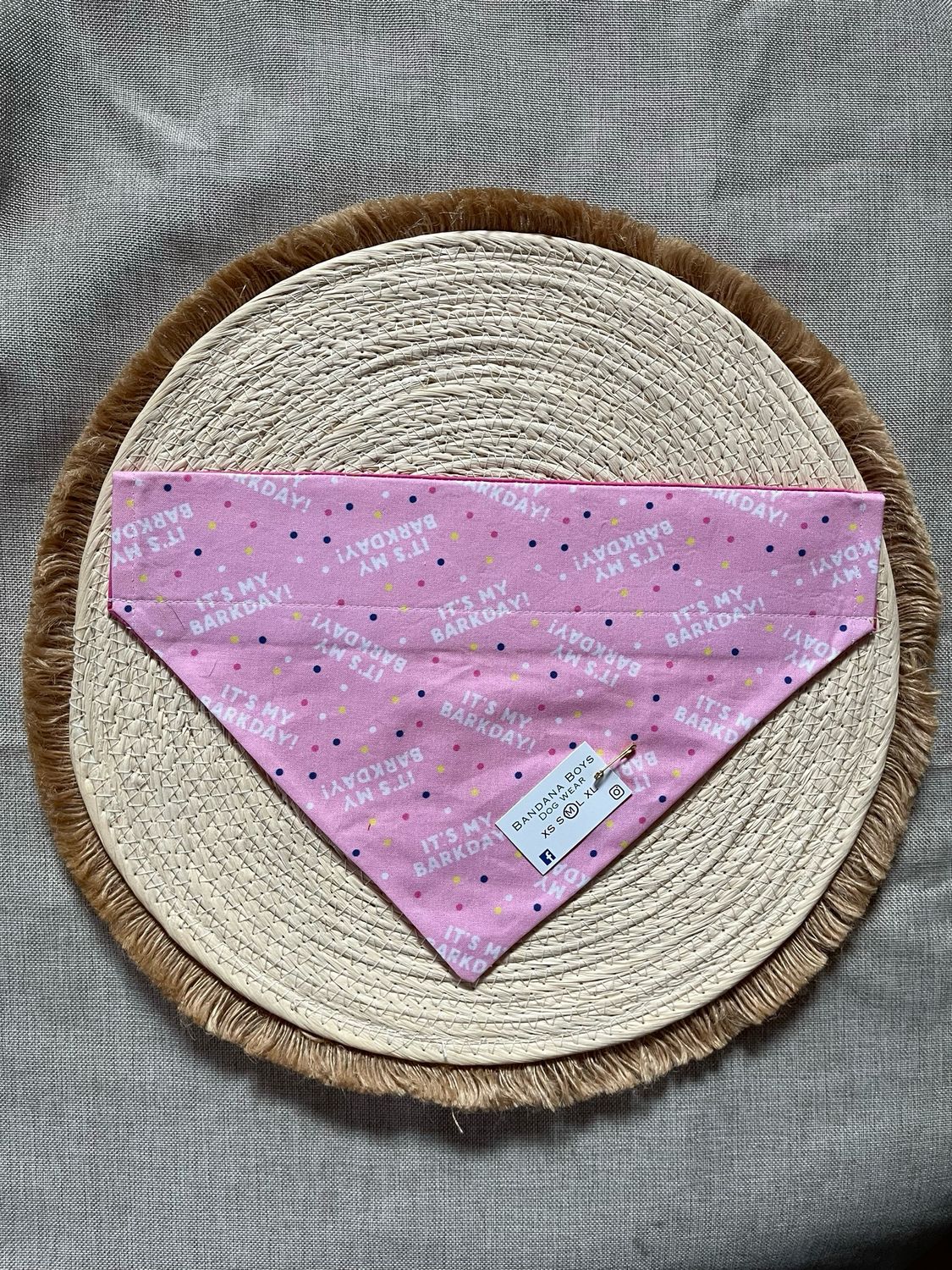 Pink Birthday bandana