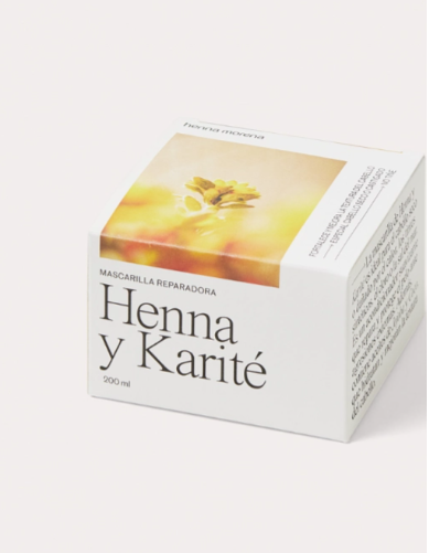 Mascareta nutrició cabells d'Henna i Karité. Tractament extrareparador per a cabell normal o gruixut, castigat o molt sec.