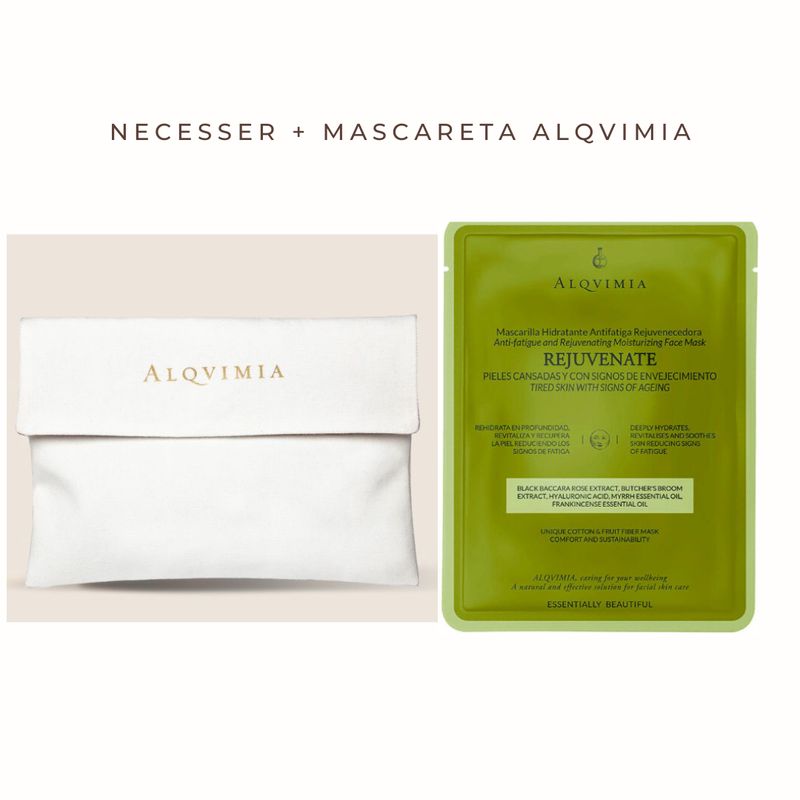 Pack de necesser  +  Mascareta facial Rejuvenate Alqvimia