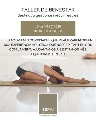 Taller de BENESTAR (places limitades) amb Carme Vila. Sessió única: 10 de març 2026 Taller de BENESTAR (places limitades) amb Carme Vila. Sessió única: 10 de març 2026