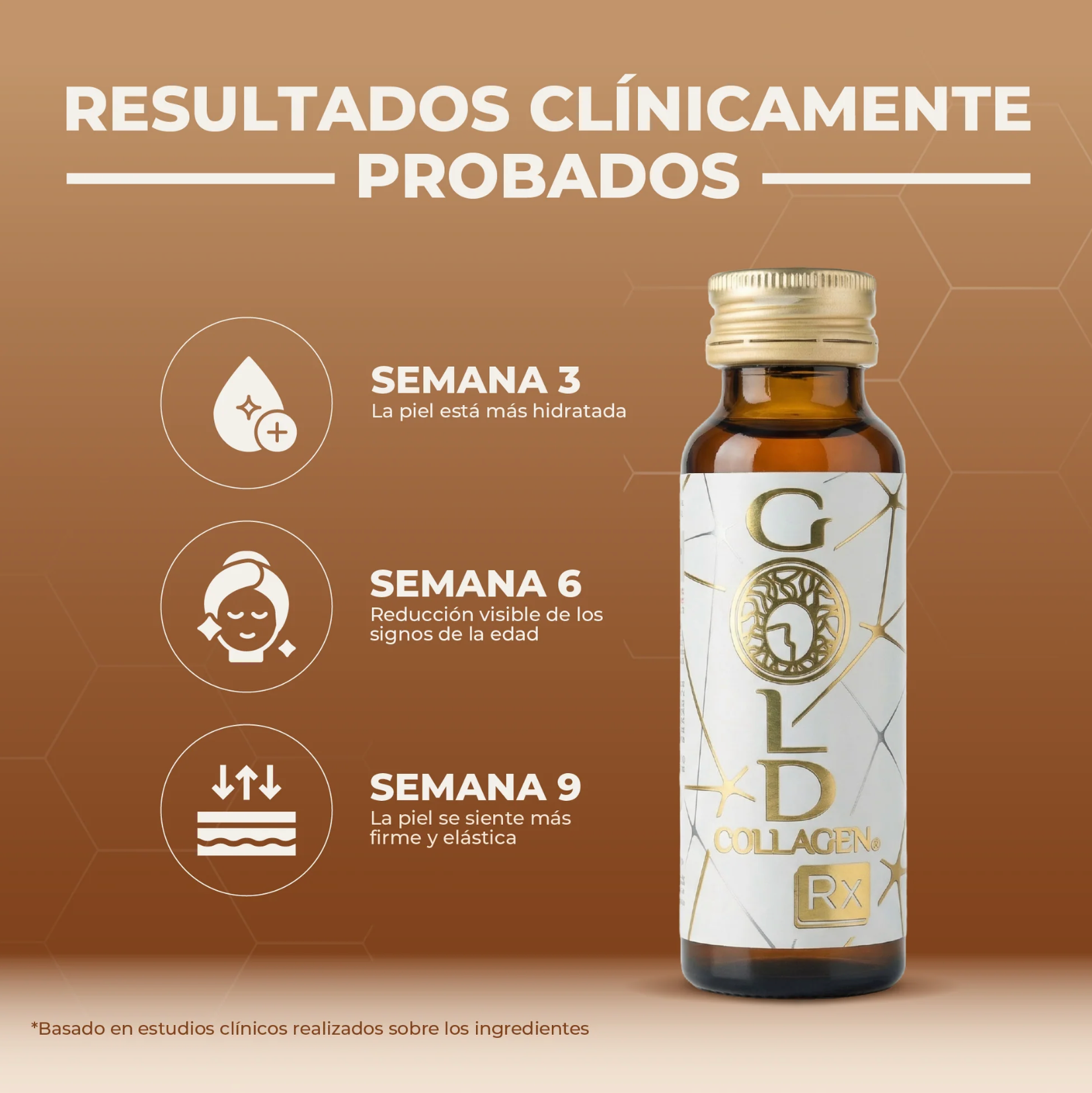 Col.lagen marí 12500mg i control de greix corporal amb GOLD COLLAGEN RX. Caixa de 10 ampolles/10 dies