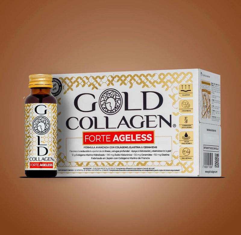 Col.lagen marí FORTE AGELESS  12.000 mg de col·lagen marí PEPTAN® per una bona qualitat de pell. Caixa de 10 ampolles.
