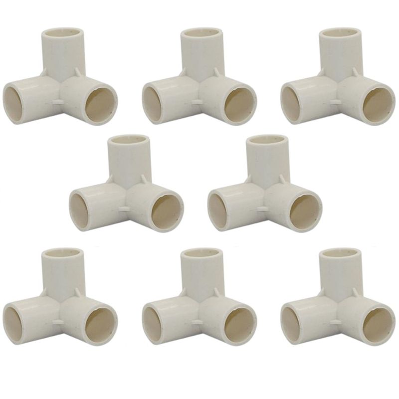 PVC Connector - 3 Way Elbow - 20mm. Pack of 8 PVC Connector - 3 Way Elbow - 20mm. Pack of 8