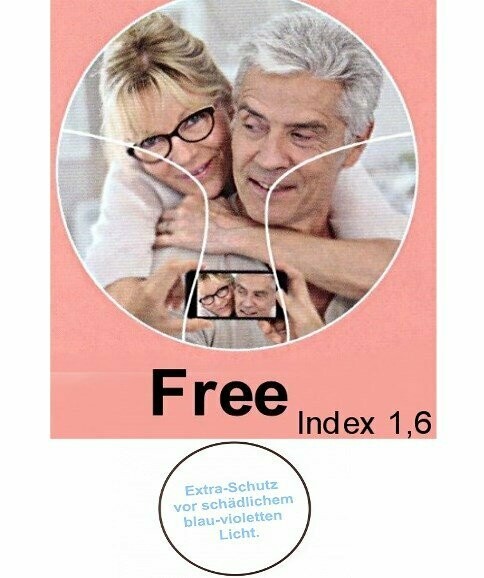 Optimiertes Freiform-Gleitsichtkunststoffglaspaar Index 1,6 mit Extra UV-Schutz , Breitbandentspiegelung , Härtung, Clean Coat, grüner Restreflex Optimiertes Freiform-Gleitsichtkunststoffglaspaar Index 1,6 mit Extra UV-Schutz , Breitbandentspiegelung , Härtung, Clean Coat, grüner Restreflex