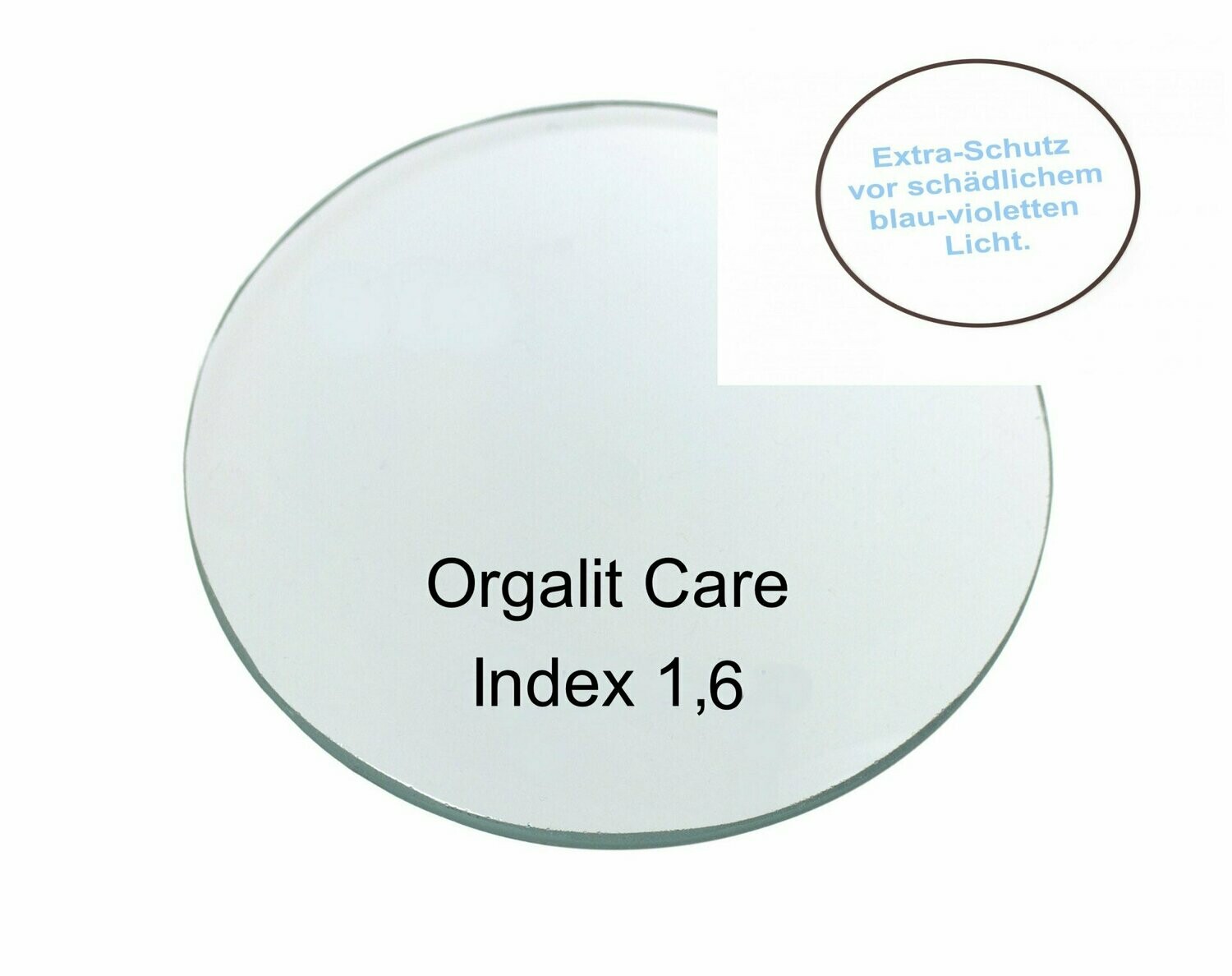 Einstärken Kunststoffglaspaar Orgalit Care Index 1,6 HSET