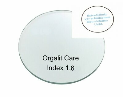 Einstärken Kunststoffglaspaar Orgalit Care Index 1,6 HSET