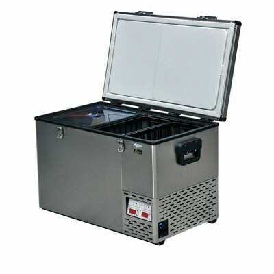 NATIONAL LUNA 90LT TWIN FRIDGE & FREEZER (S'STEEL) NATIONAL LUNA 90LT TWIN FRIDGE & FREEZER (S'STEEL)
