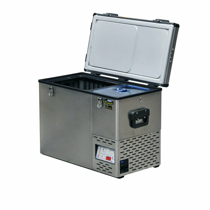 NATIONAL LUNA 50LT TWIN FRIDGE & FREEZER (S'STEEL) NATIONAL LUNA 50LT TWIN FRIDGE & FREEZER (S'STEEL)