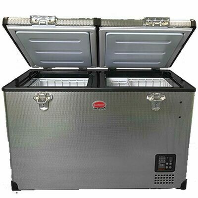SnoMaster 82.5L Dual Compartment Stainless Steel Fridge/Freezer AC/DC SnoMaster 82.5L Dual Compartment Stainless Steel Fridge/Freezer AC/DC