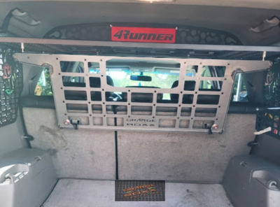 4th Gen 4Runner Attic storage kit. 1 piece attic shelf, Cargo/pet barrier and 2 side PSD molle panels. Kit .
