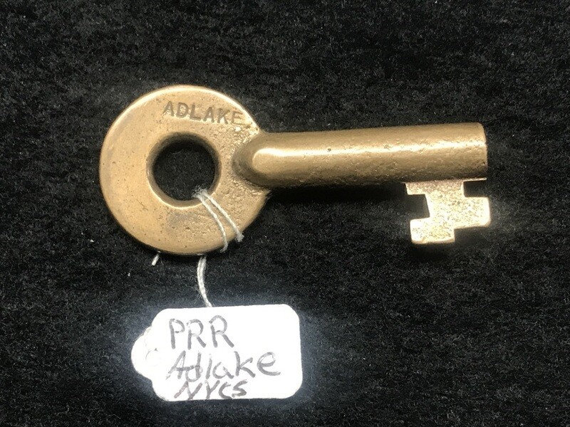 Vintage Pennsylvania Railroad Brass Skeleton Key N.Y.C.S. Adlake Obsolete