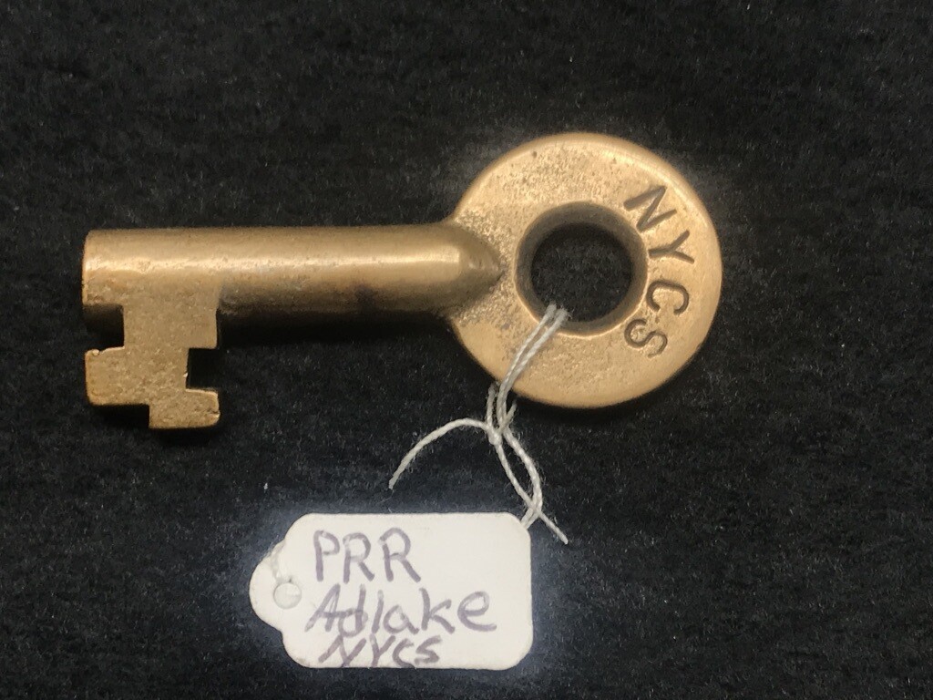 Vintage Pennsylvania Railroad Brass Skeleton Key N.Y.C.S. Adlake Obsolete
