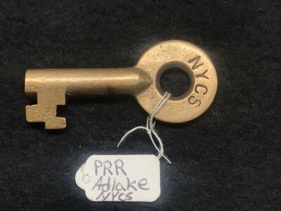 Vintage Pennsylvania Railroad Brass Skeleton Key N.Y.C.S. Adlake Obsolete