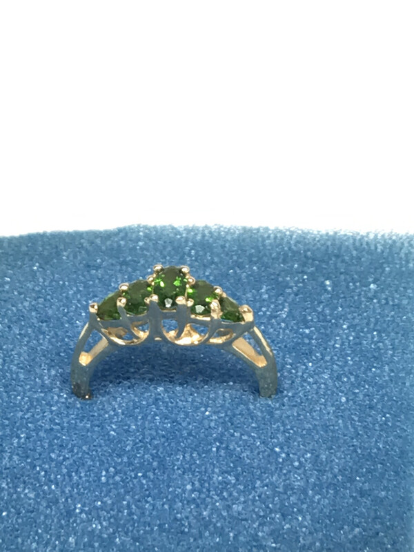 14K Yellow Gold Emerald Ring 0.43ct Real Emeralds Ring Size 6