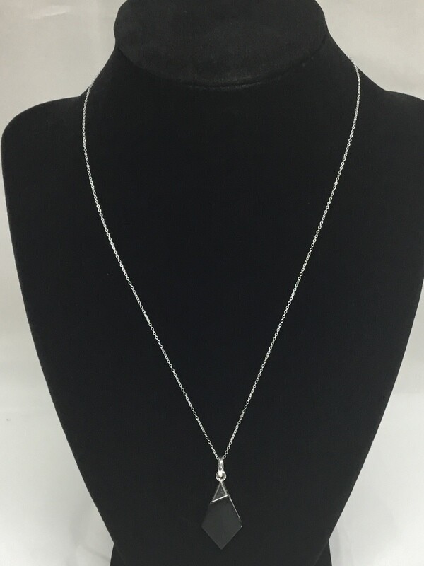 Sterling Silver Necklace & Charm 18 Inches Long