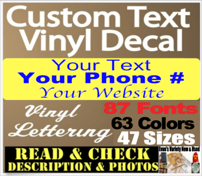 Custom Text Vinyl Decal