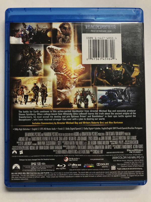 Transformers: Revenge of the Fallen Blu-ray Disc