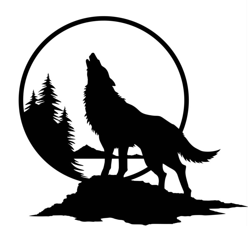 Howling Wolf In The Forest Vinyl Decal