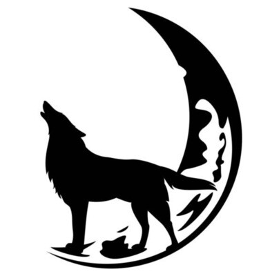 Howling Wolf On The Moon Vinyl Decal