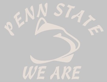 Penn State Football Vinyl Decal, Color: White, Text: WE ARE