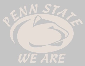 Penn State Football Vinyl Decal, Color: White, Text: WE ARE