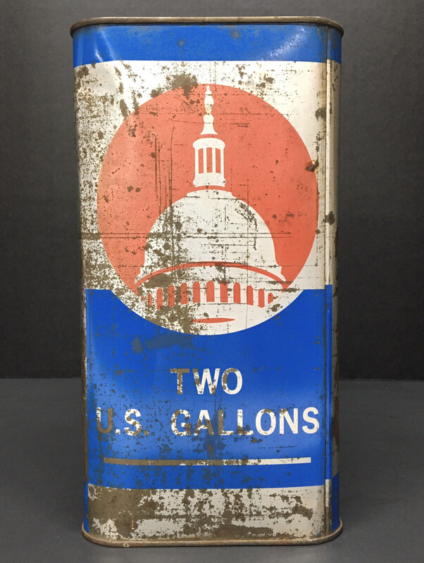Vintage Capitol Motor Oil Can Light Medium Sae 20 Two U.S. Gallons Atlantic Richfield Company Philadelphia, USA