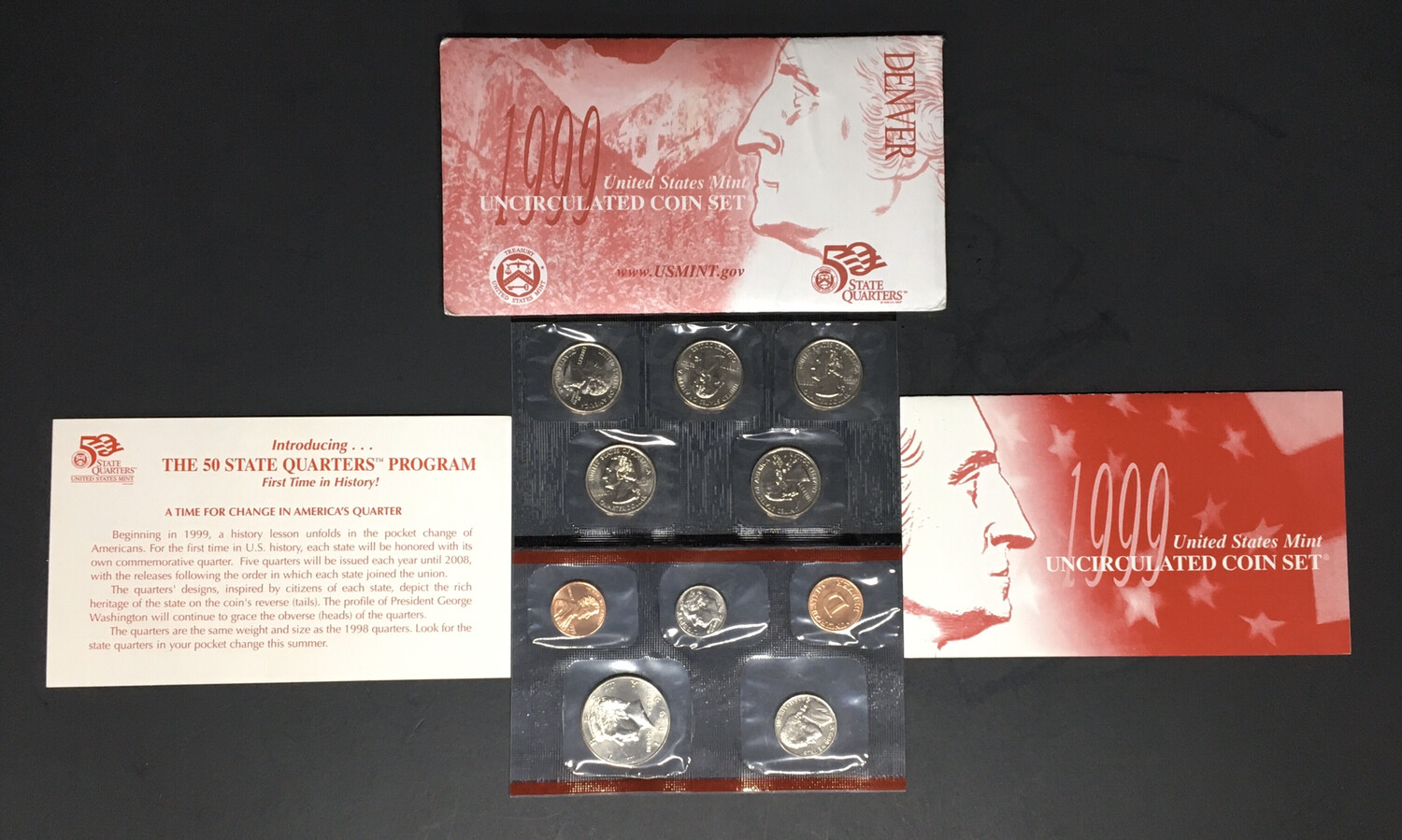 1999 United States Mint UnCirculated Coin Set - State Quarters (Denver)