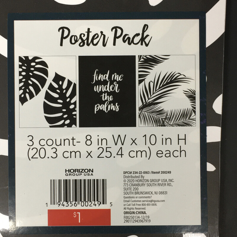 Poster Pack 3 Count 8in W x 10in H