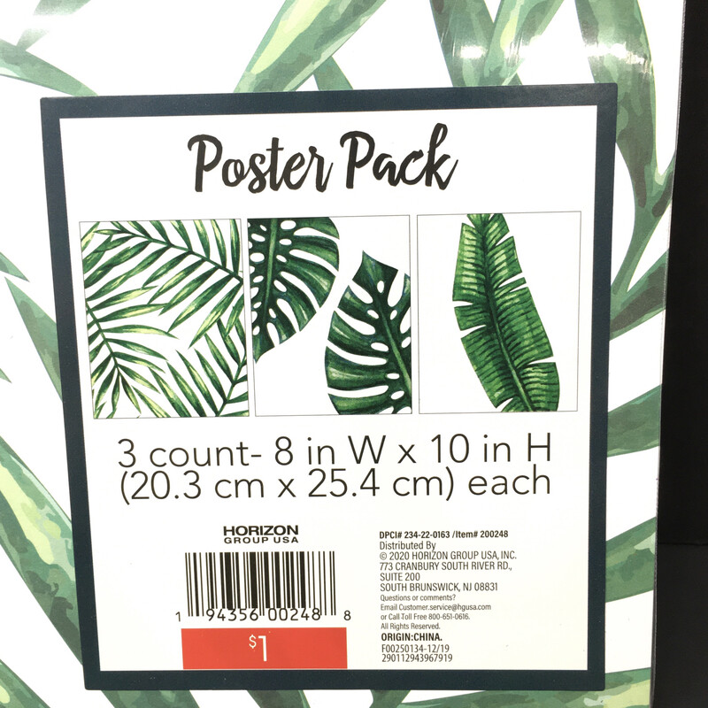 Poster Pack 3 Count 8in W x 10in H