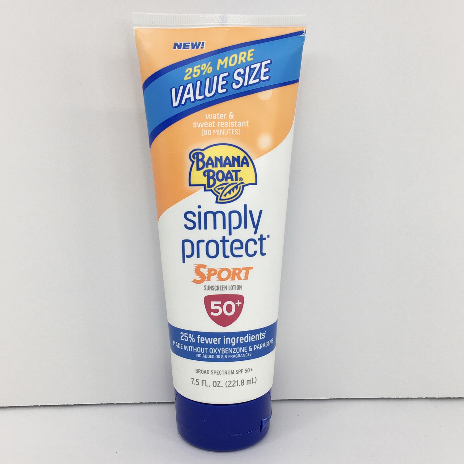Banana Boat Simply Protect Sport Sunscreen Lotion 50+ 7.5fl Oz Value Size Water &amp; Sweat Resistant