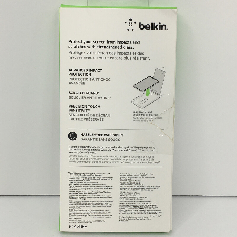 Belkin Tempered Glass Screen Protection For iPhone 11 Pro, iPhone XS, iPhone X