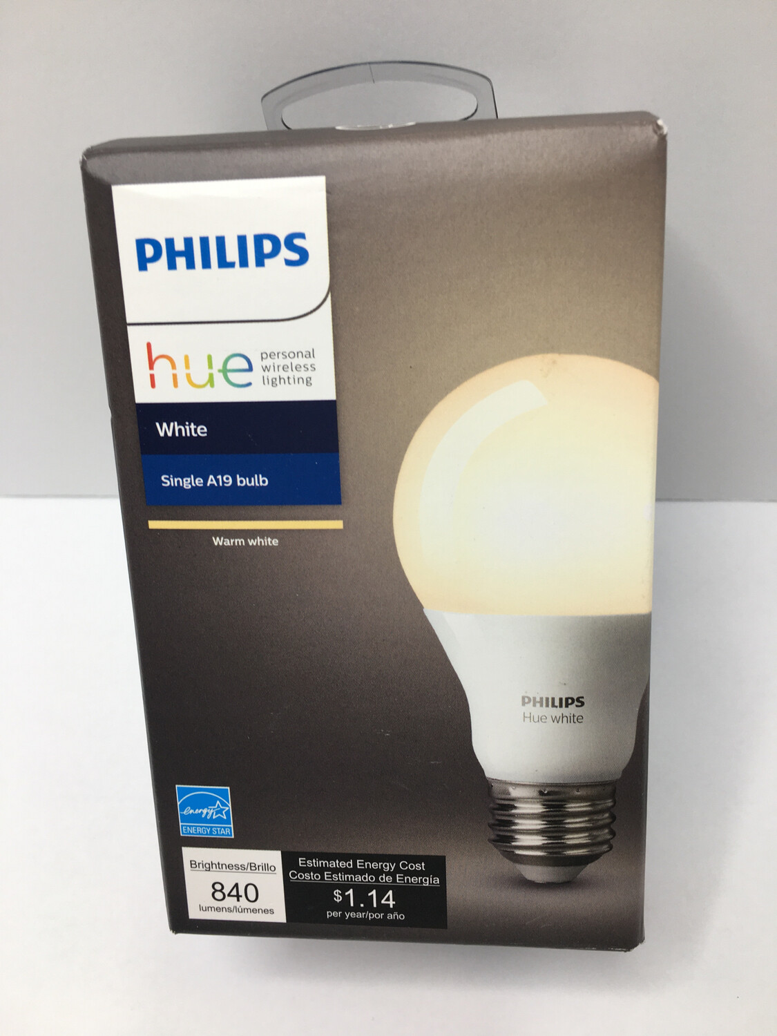 Philips Hue Personal Wireless Lighting White Single A19 Bulb Warm White 840 Lumens 1 Bulb